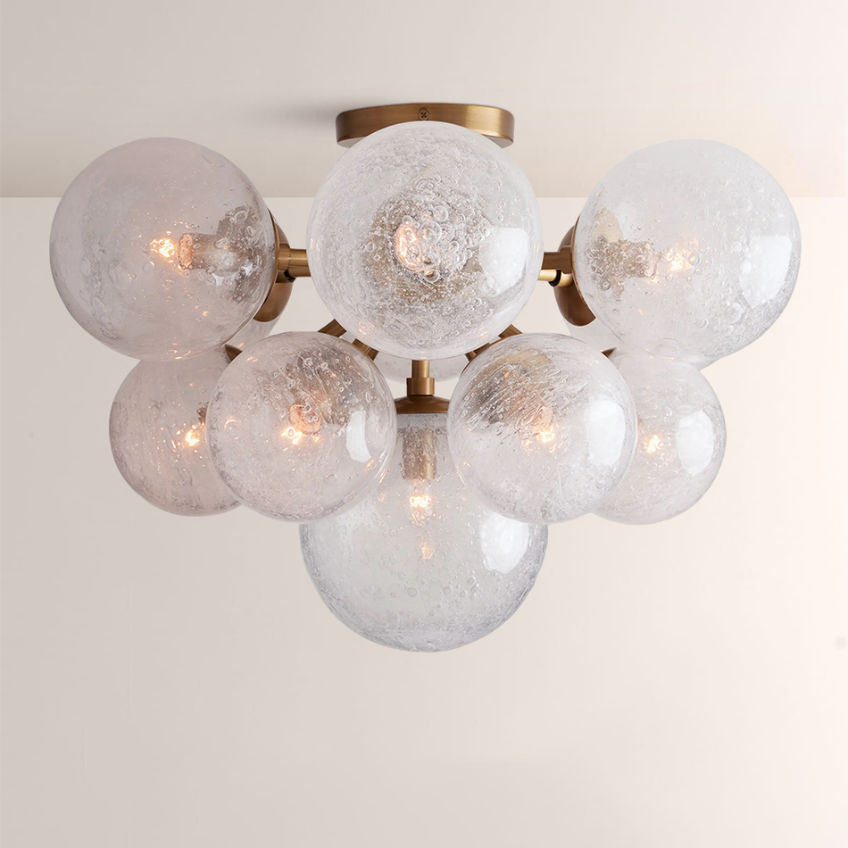 Meny Glass Globe Flushmount Ceiling Light For Living Room and Dining Room | Glass Ball light
