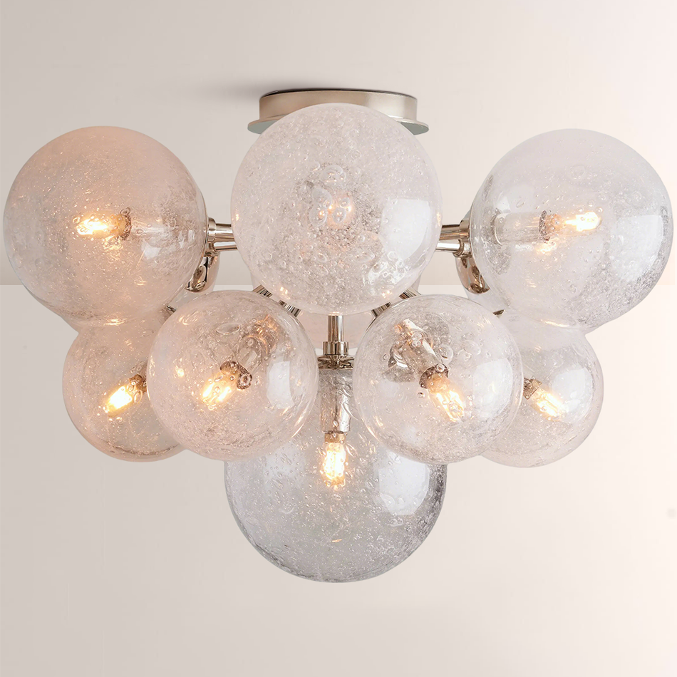 Meny Glass Globe Flushmount Ceiling Light For Living Room and Dining Room | Glass Ball light