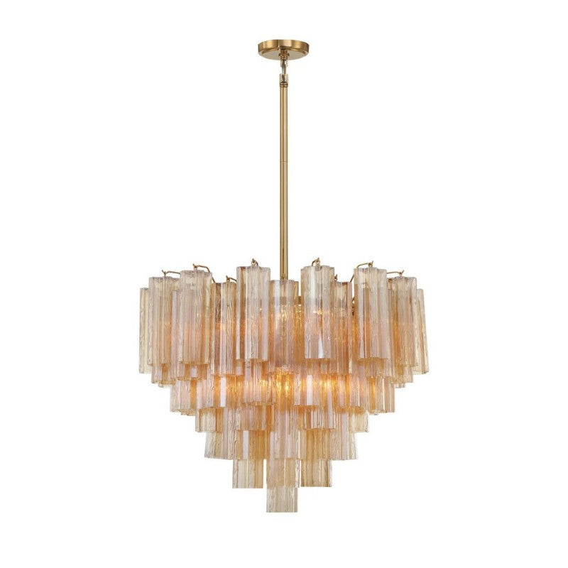 Aune Glass Modern 12-Light Chandelier For Living Room and Kitchen | Entryway Chandelier Adviselight