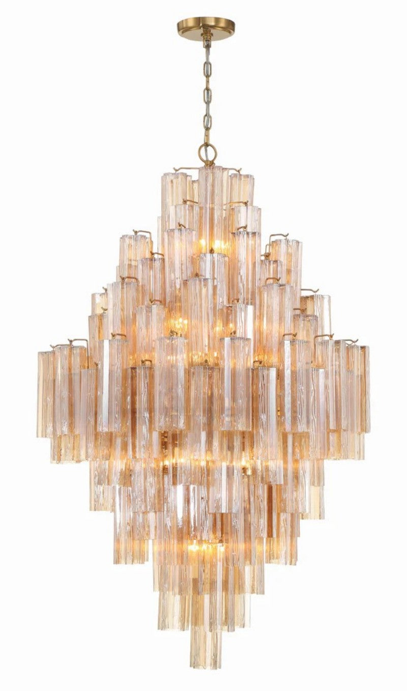 Aune Glass Modern 20-Light Chandelier For Living Room  | Large Luxury Chandelier Adviselight