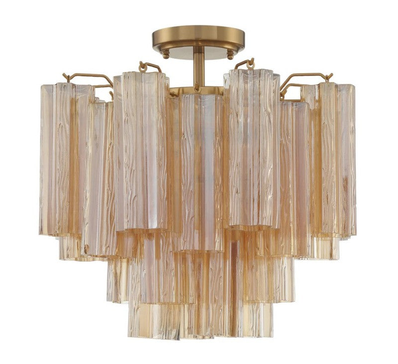 Aune Glass Modern 4-Light Flush Mount  For Living Room and Bedroom | Entryway Chandelier Adviselight