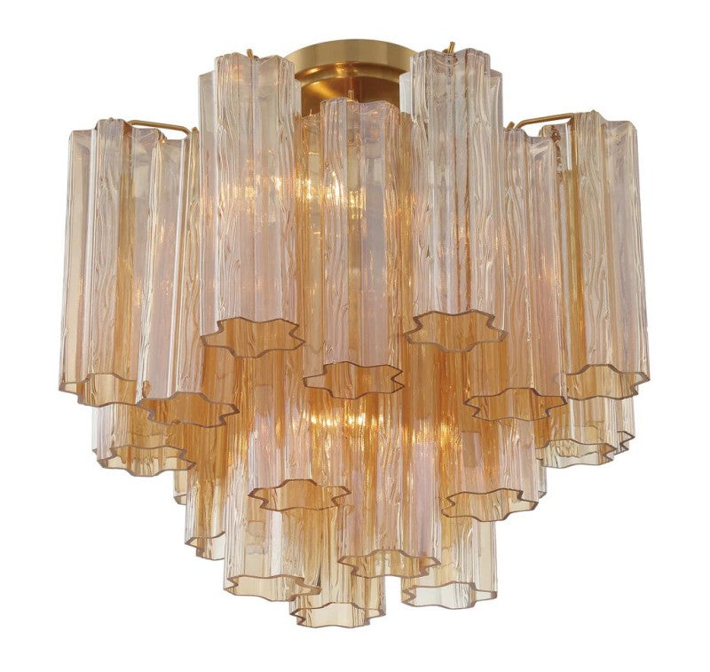 Aune Glass Modern 4-Light Flush Mount  For Living Room and Bedroom | Entryway Chandelier Adviselight