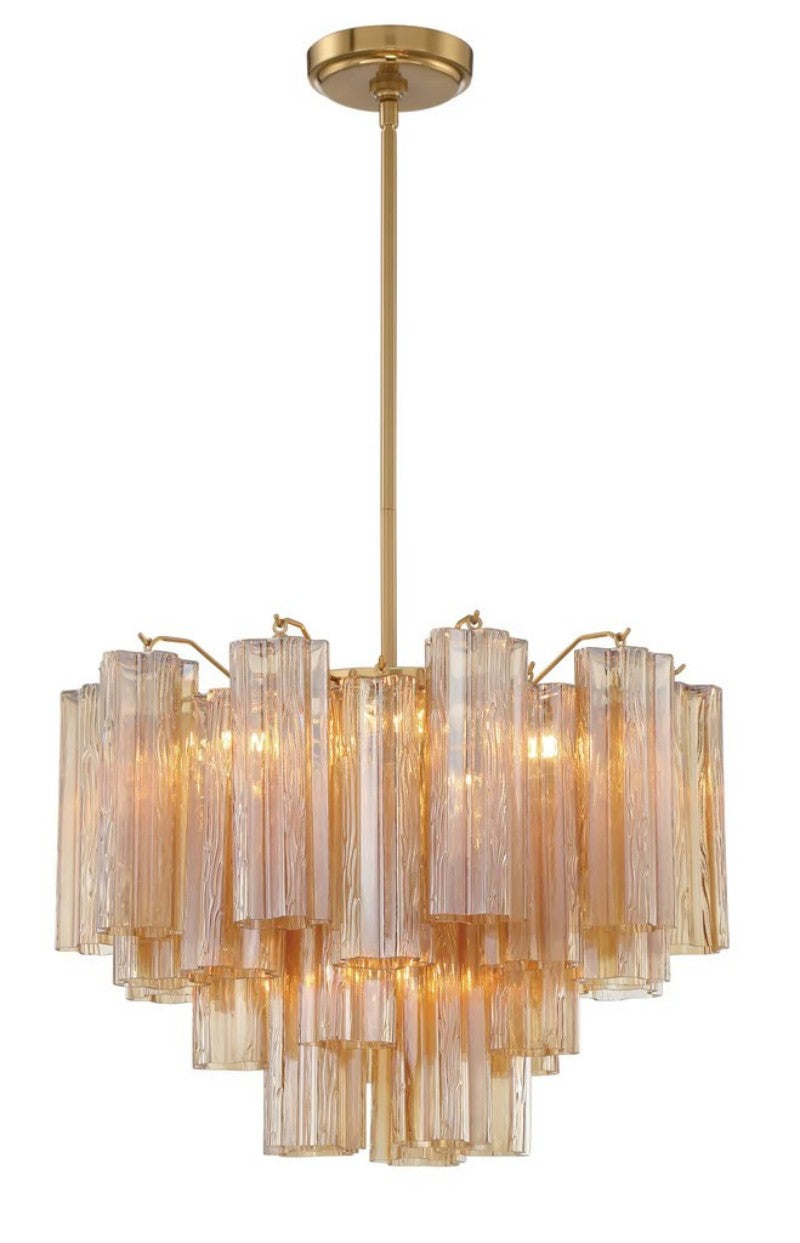 Aune Glass Modern 6-Light Chandelier For Kitchen Island and Dining Room | Entryway Chandelier Adviselight