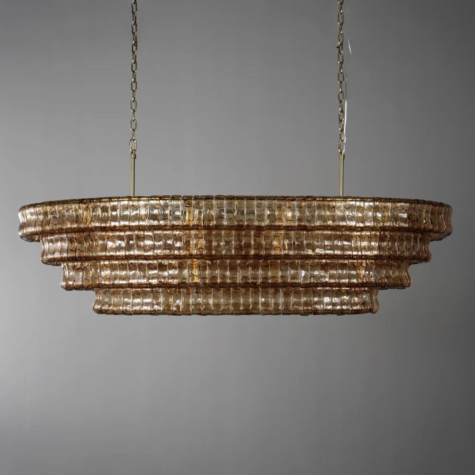 Arey Brass Crystal Glass Oval Chandelier For Living Room and Dining Room 54“/65”| Large Chandelier Adviselight
