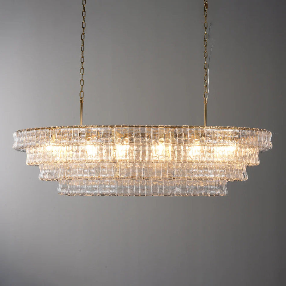 Arey Brass Crystal Glass Oval Chandelier For Living Room and Dining Room 54“/65”| Large Chandelier Adviselight