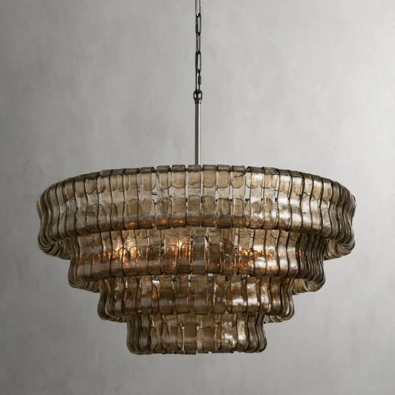 Arey Brass Crystal Glass Round Chandelier for Living Room and Dining Room | Large Luxury Chandelier Adviselight