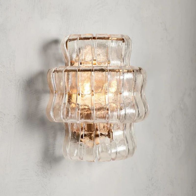 Arey Crystal Glass Wall Sconce 12"| Wall Light For Living Room and Bedroom Adviselight