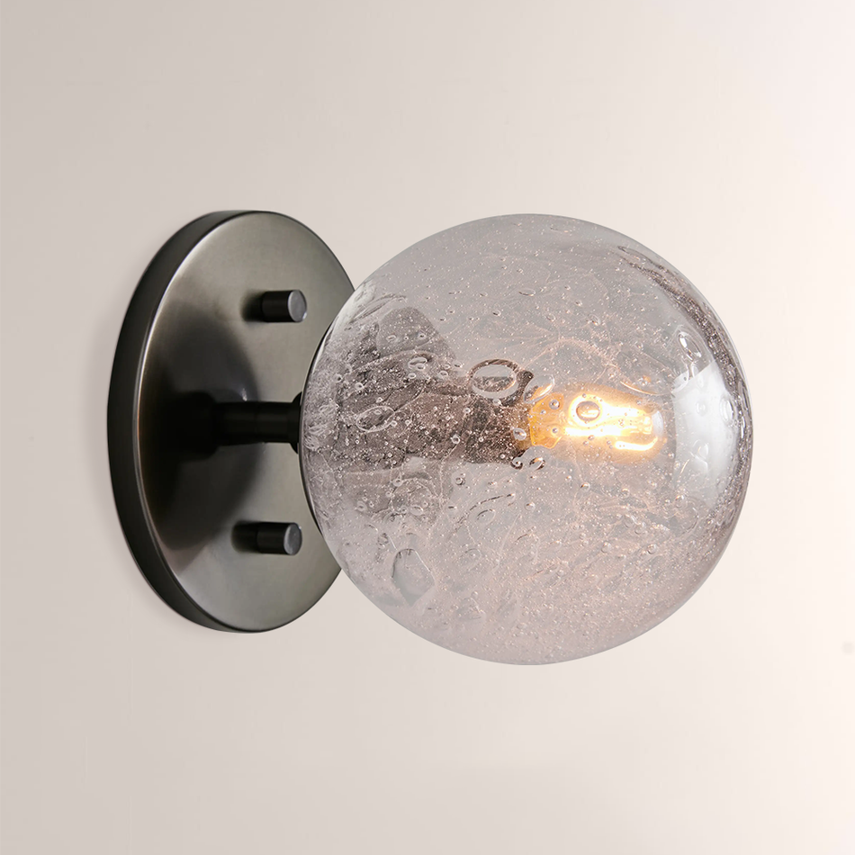 Meny Glass Globe Wall Sconce For Living Room and BedRoom | Glass Ball Wall Light