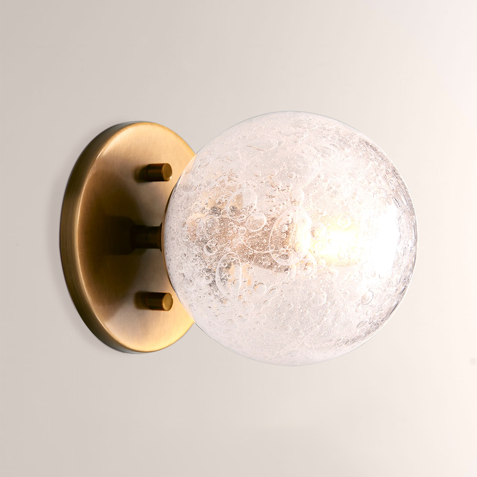 Meny Glass Globe Wall Sconce For Living Room and BedRoom | Glass Ball Wall Light