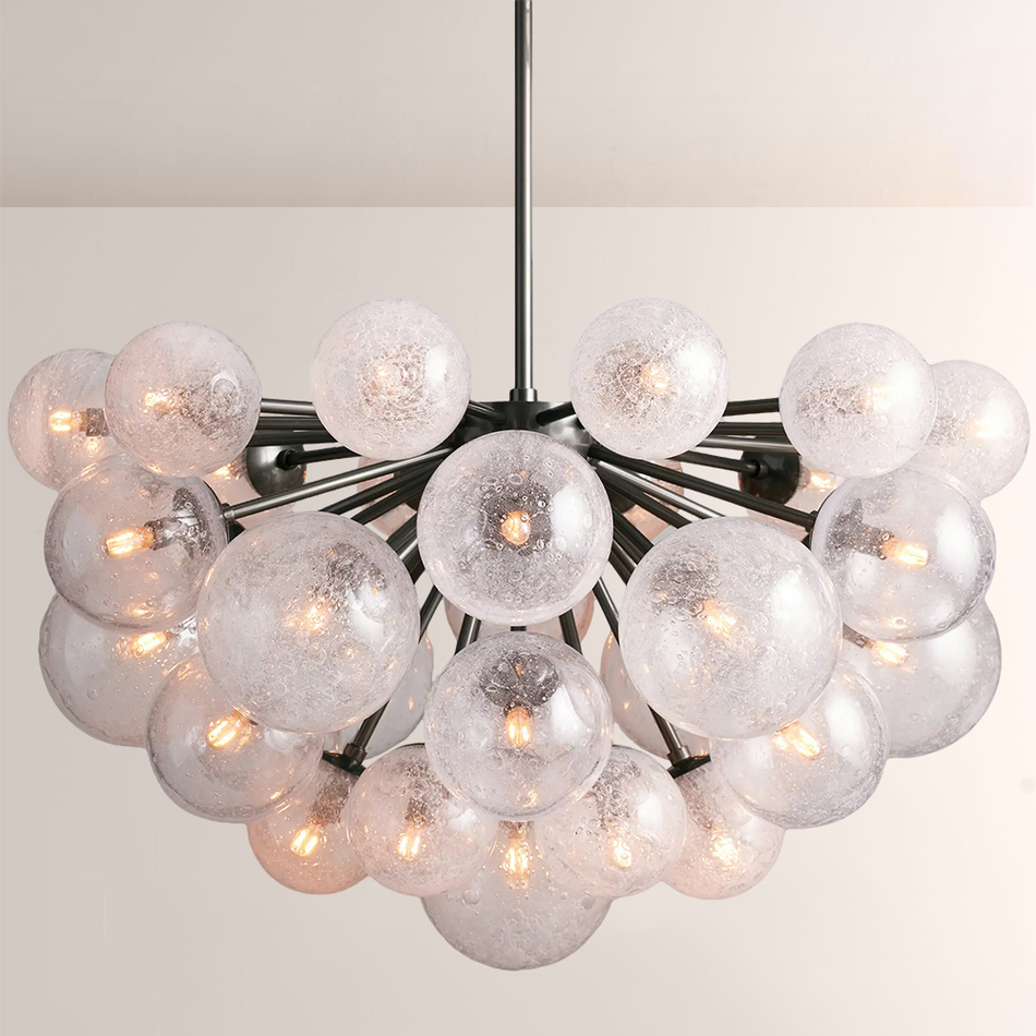 Meny Glass Globe Chandelier For Living Room and Dining Room | Glass Ball Chandelier